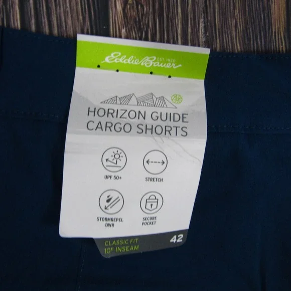Eddie Bauer NEW NWT Mens 42 Blue Horizen Guide Cargo Shorts Walk Hiking - Picture 3 of 6